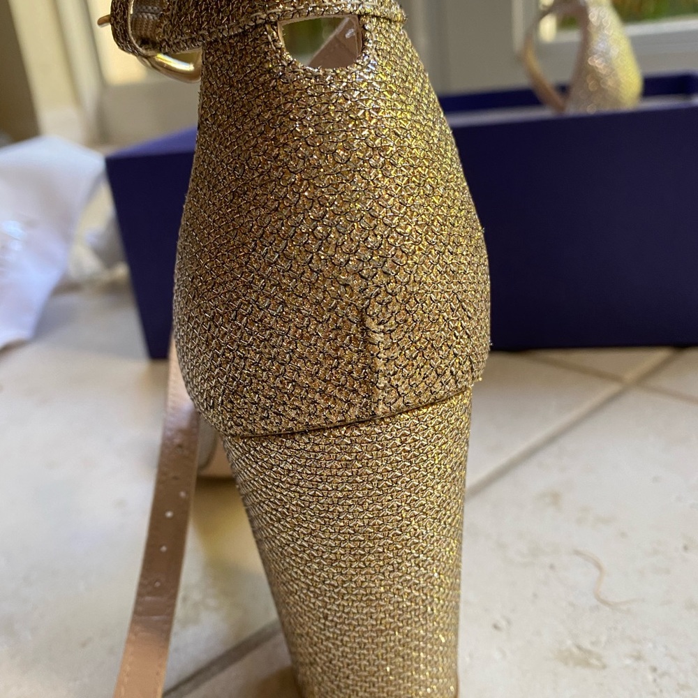 Stuart Weiztman Barely Nude Sparkle Heels - image 7